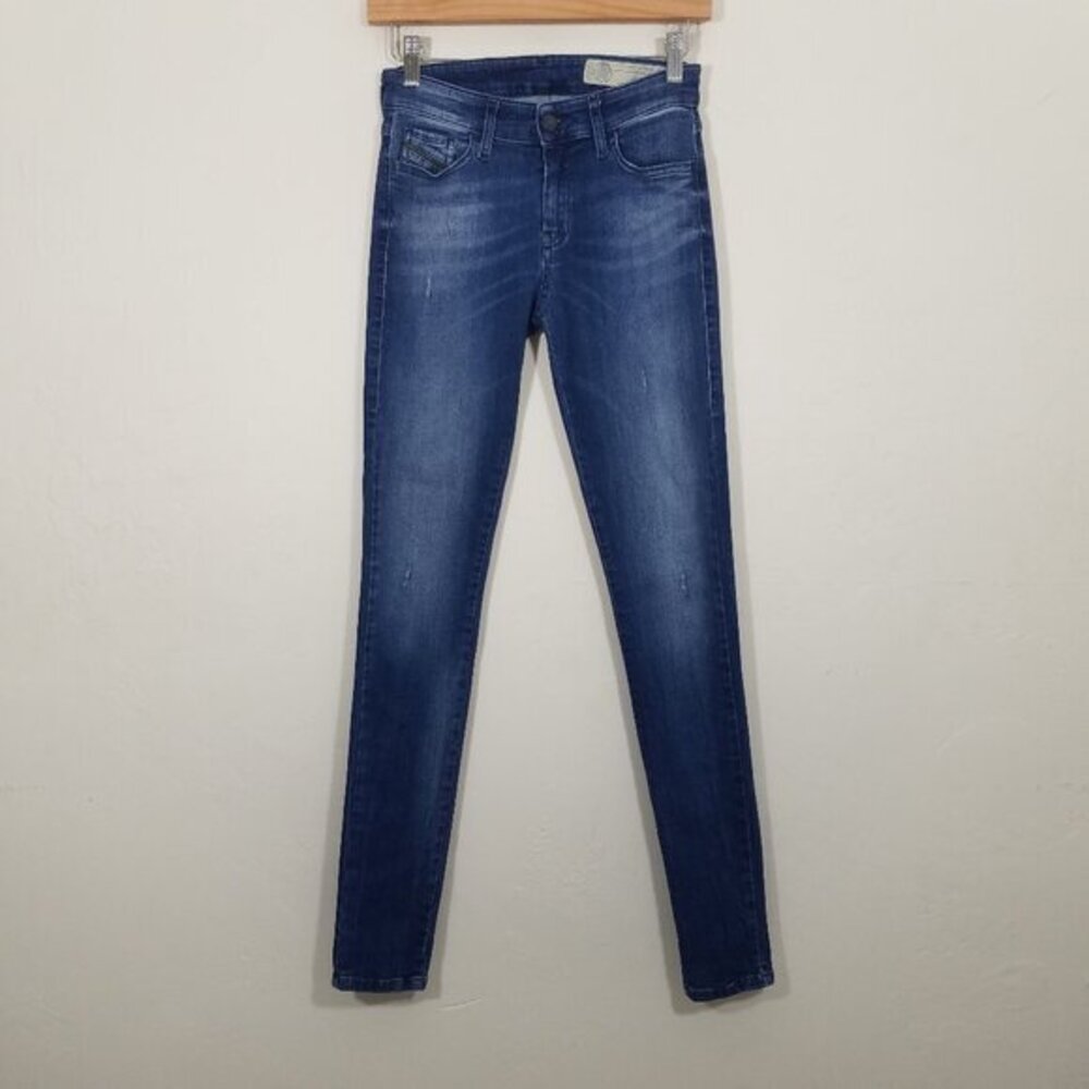 Diesel SLANDY Super Slim-Skinny Regular Waist Stretch Jeans Blue Size 26